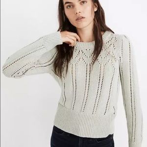 NWT- Madewell Pointelle Puff- Sleeve Sweater